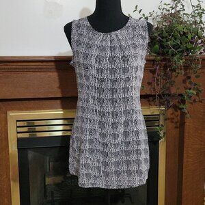 Cabi Chole Black White Print Tunic Sleeveless Tank Top Size XS